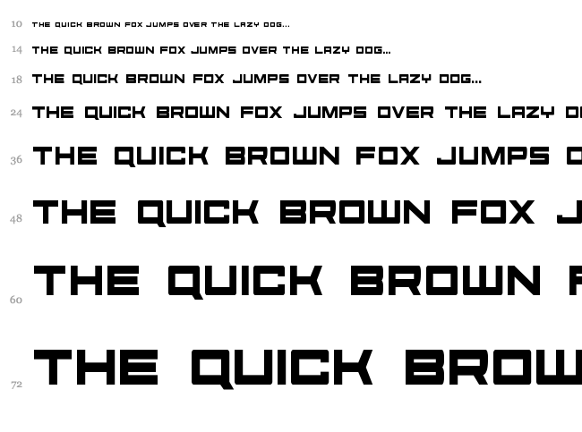 Future Forces font waterfall