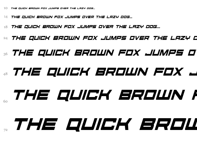Future Forces font waterfall