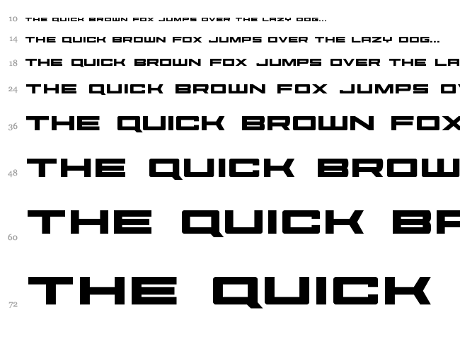 Future Forces font waterfall