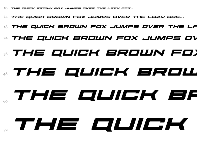 Future Forces font waterfall