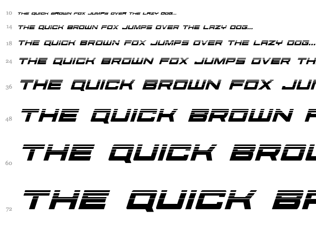 Future Forces font waterfall
