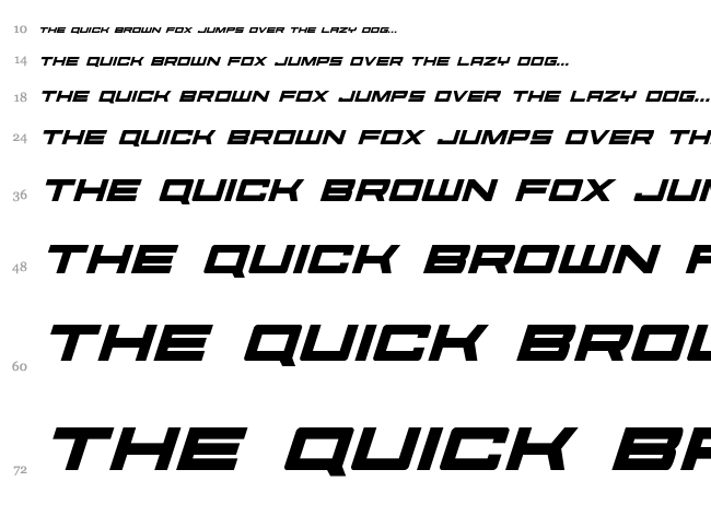 Future Forces font waterfall