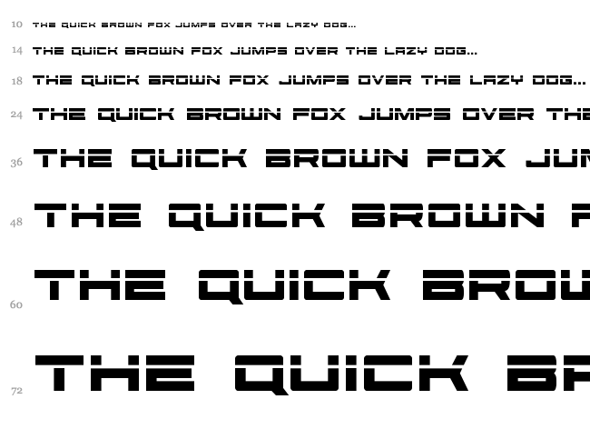 Future Forces font waterfall
