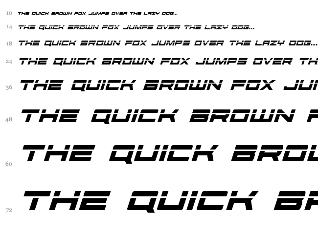 Future Forces font waterfall