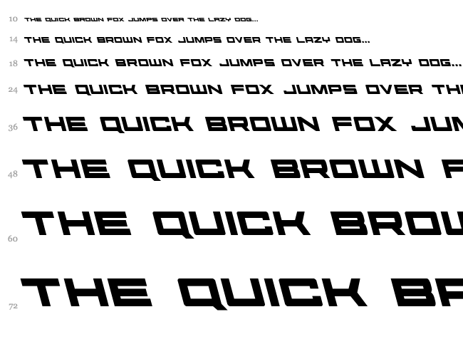 Future Forces font waterfall