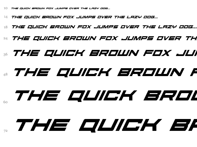 Future Forces font waterfall