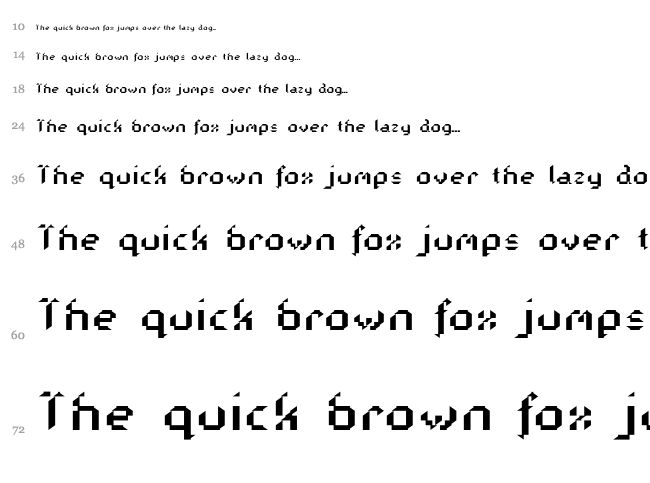 Galactica S font waterfall