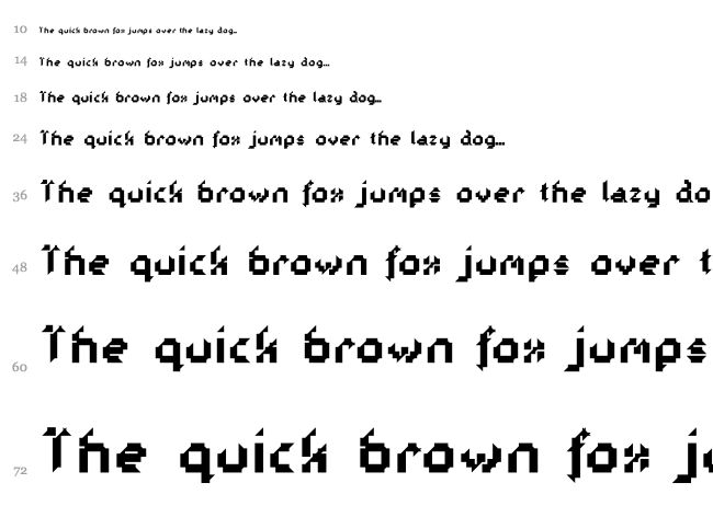 Galactica S font waterfall