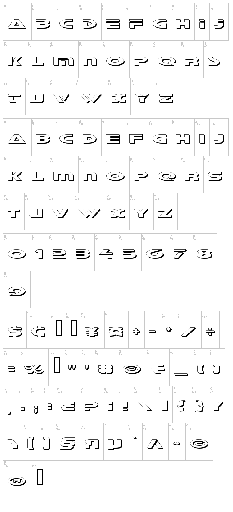 Galant font map