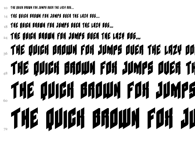 Galaxy Force font waterfall