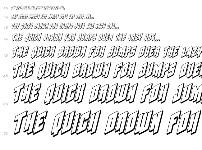 Galaxy Force font waterfall