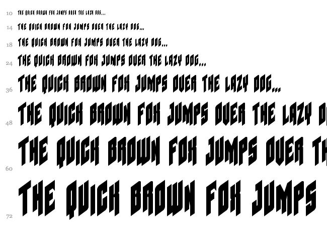 Galaxy Force font waterfall