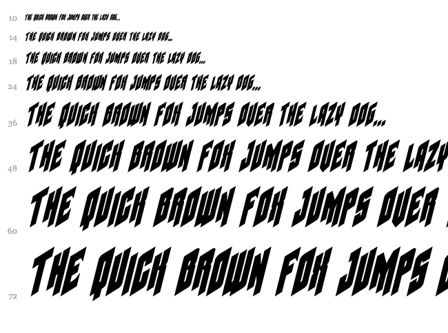 Galaxy Force font waterfall