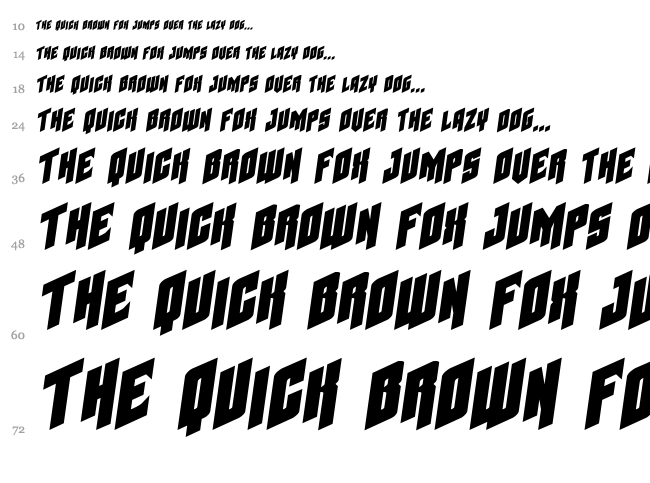 Galaxy Force font waterfall