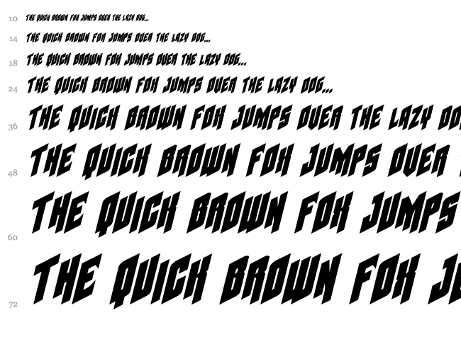 Galaxy Force font waterfall