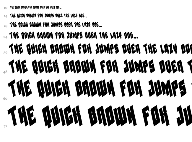 Galaxy Force font waterfall