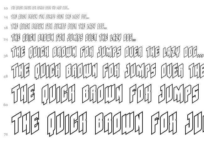 Galaxy Force font waterfall