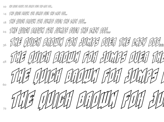 Galaxy Force font waterfall