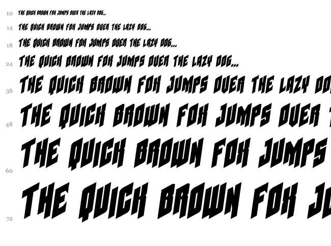 Galaxy Force font waterfall
