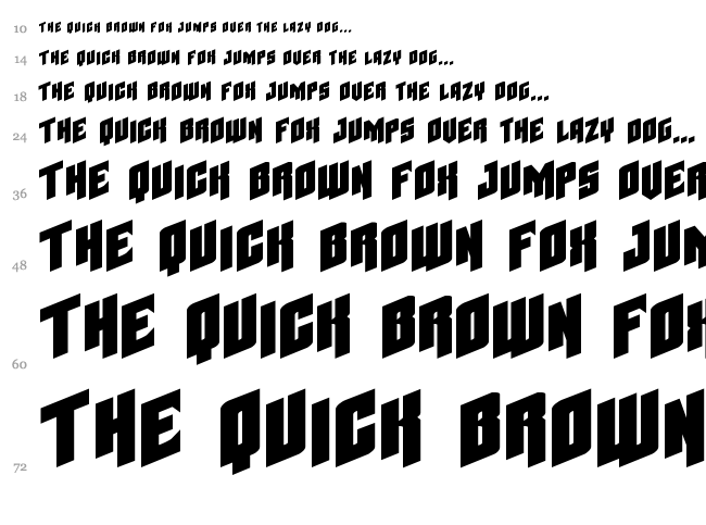 Galaxy Force font waterfall