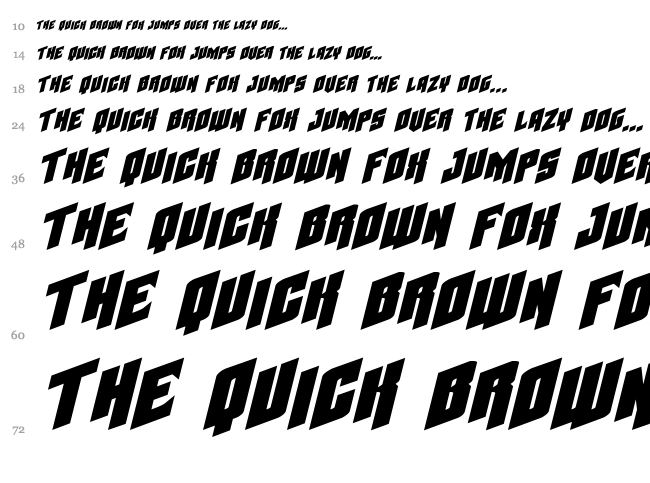 Galaxy Force font waterfall