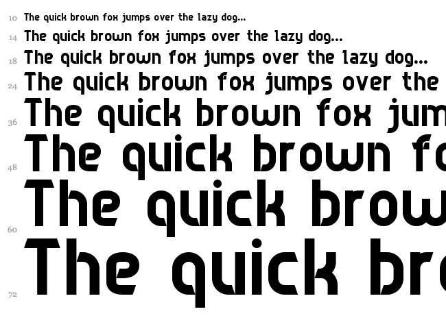Game Sans Serif 7 font waterfall