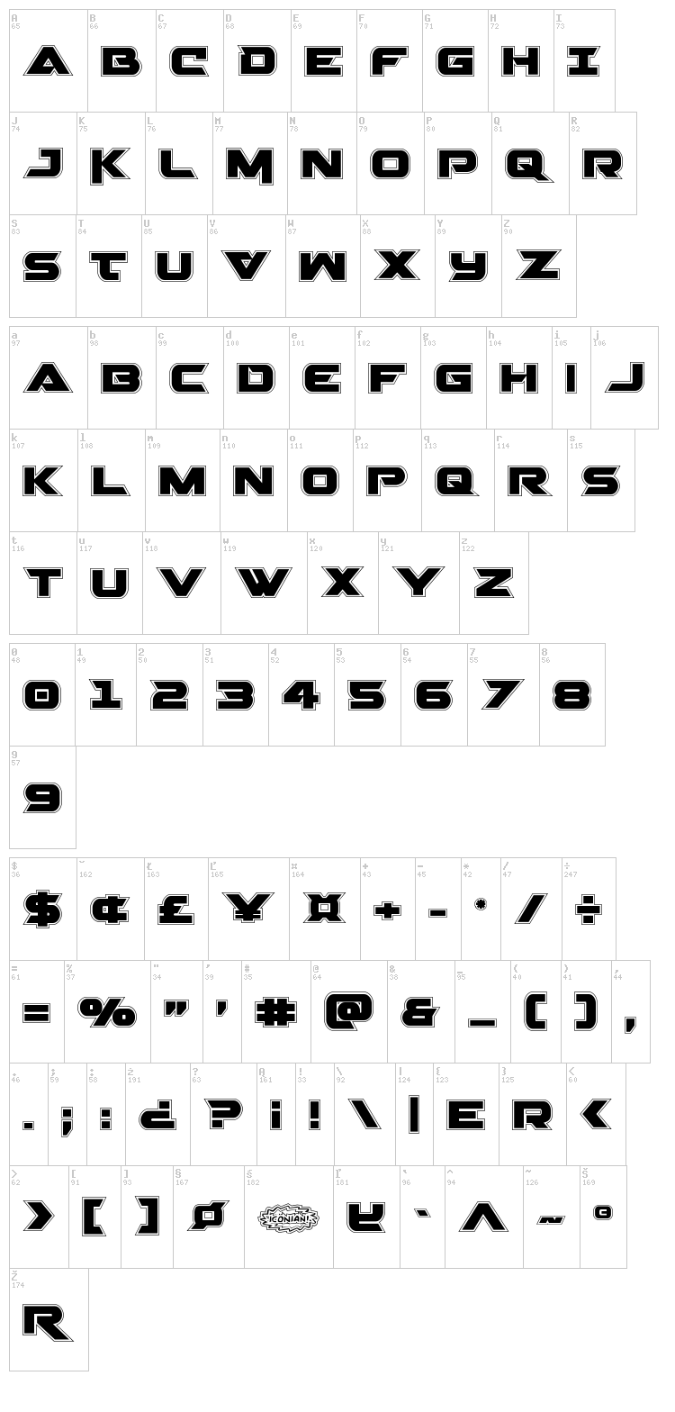 Gemina 2 font map