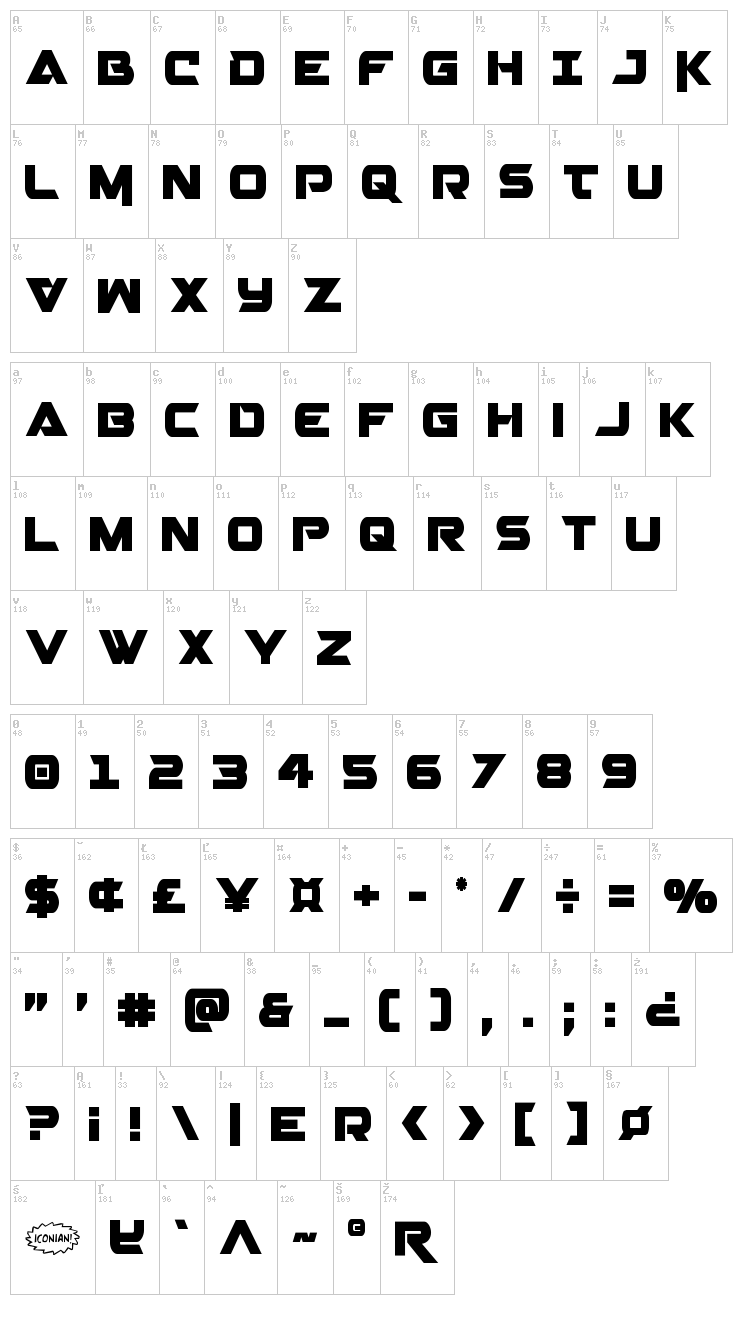 Gemina 2 font map
