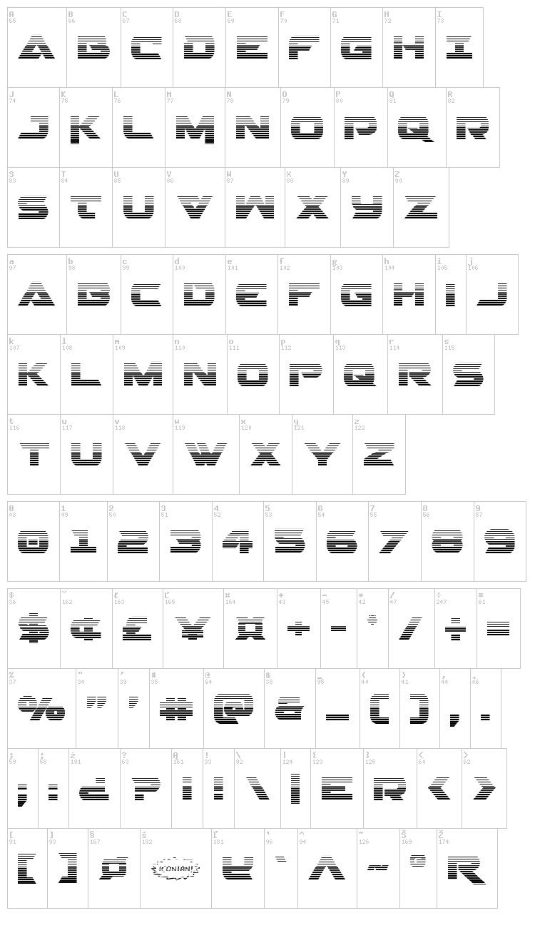 Gemina 2 font map