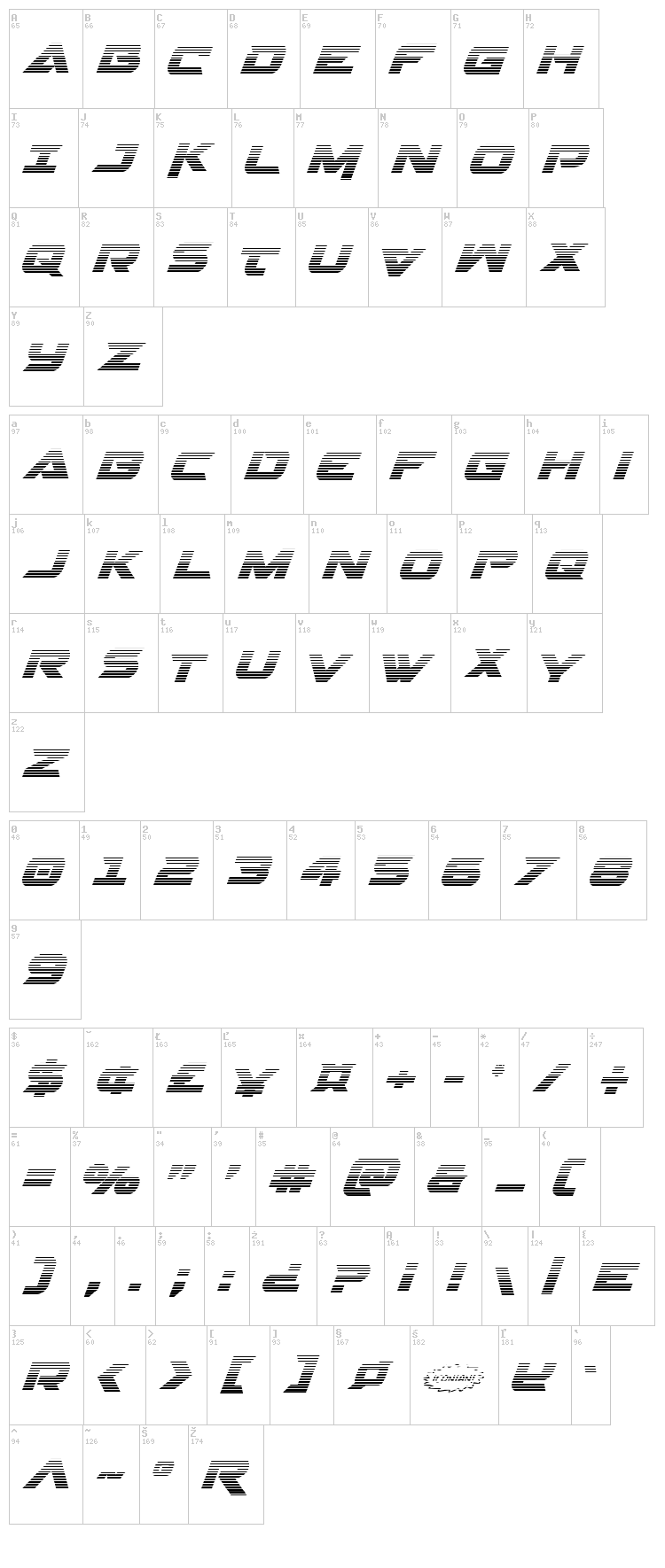 Gemina 2 font map