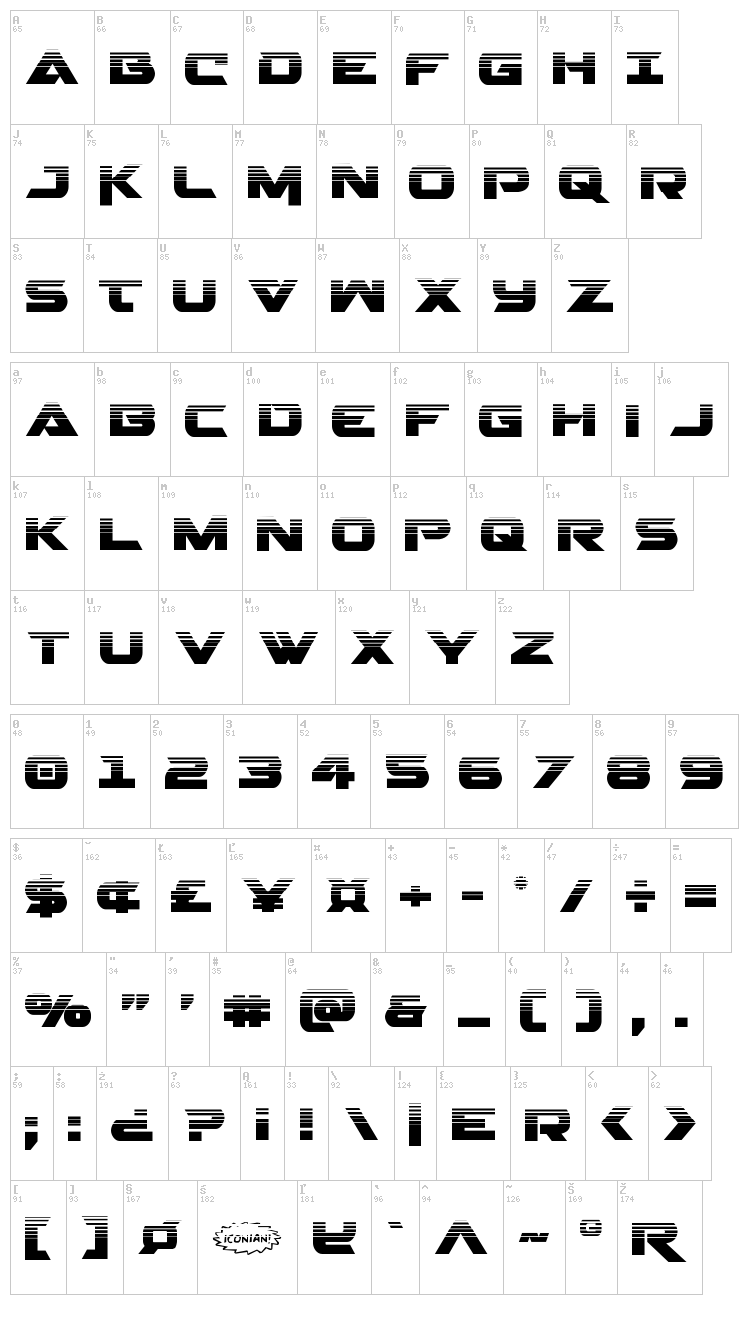 Gemina 2 font map