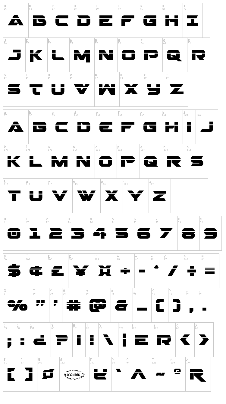 Gemina 2 font map