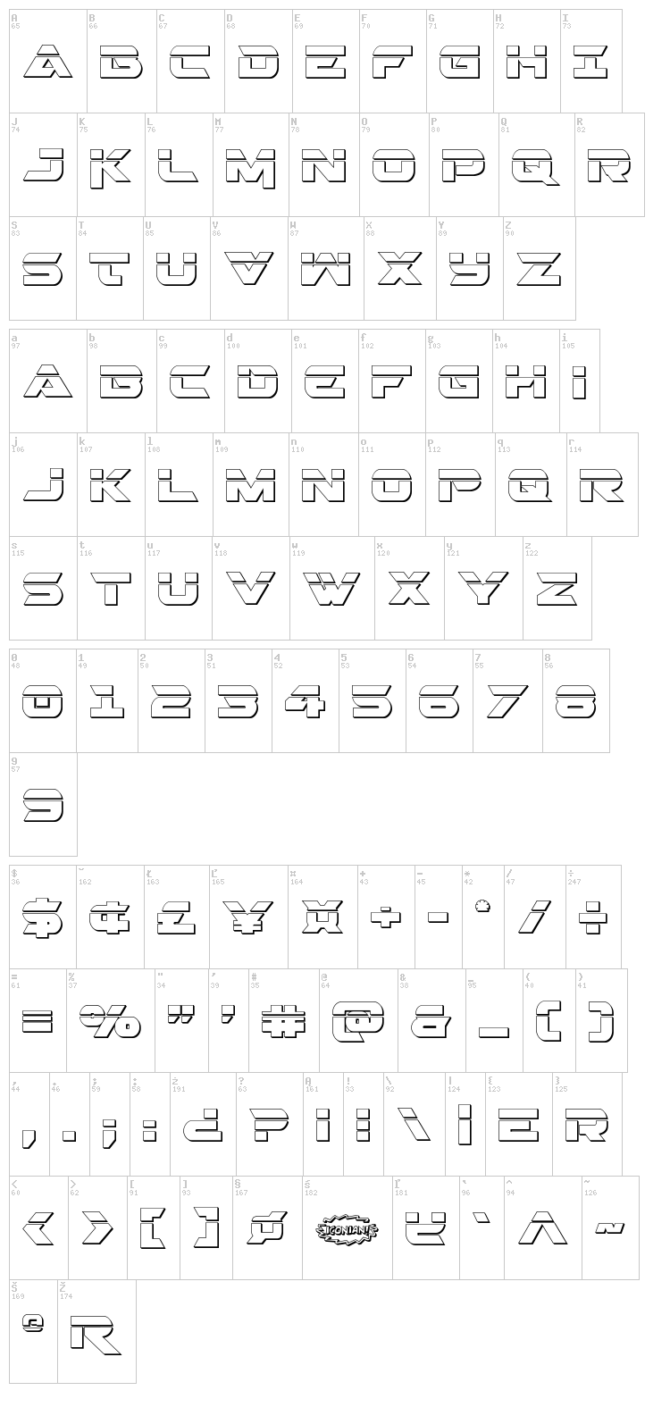 Gemina 2 font map