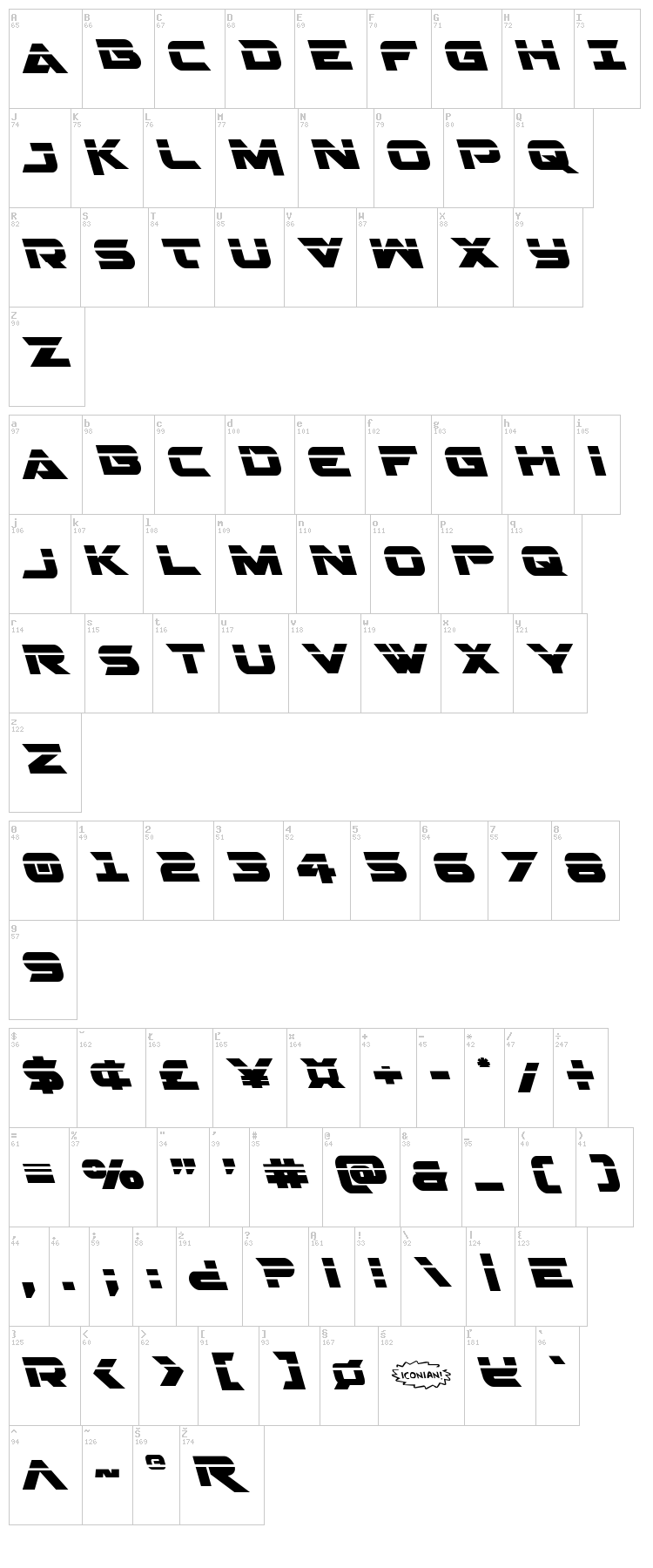 Gemina 2 font map