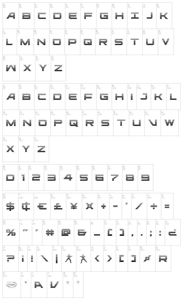 Ghost Clan font map