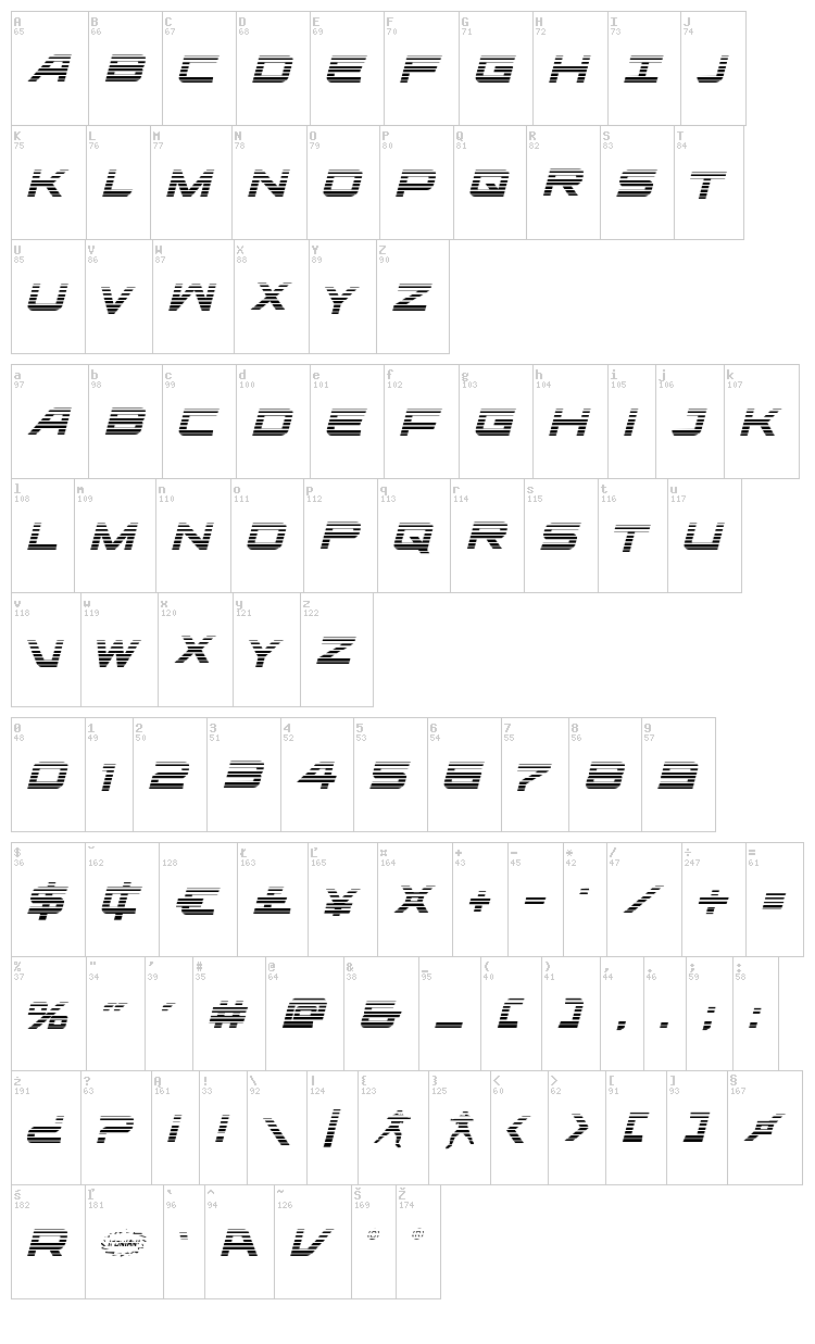 Ghost Clan font map