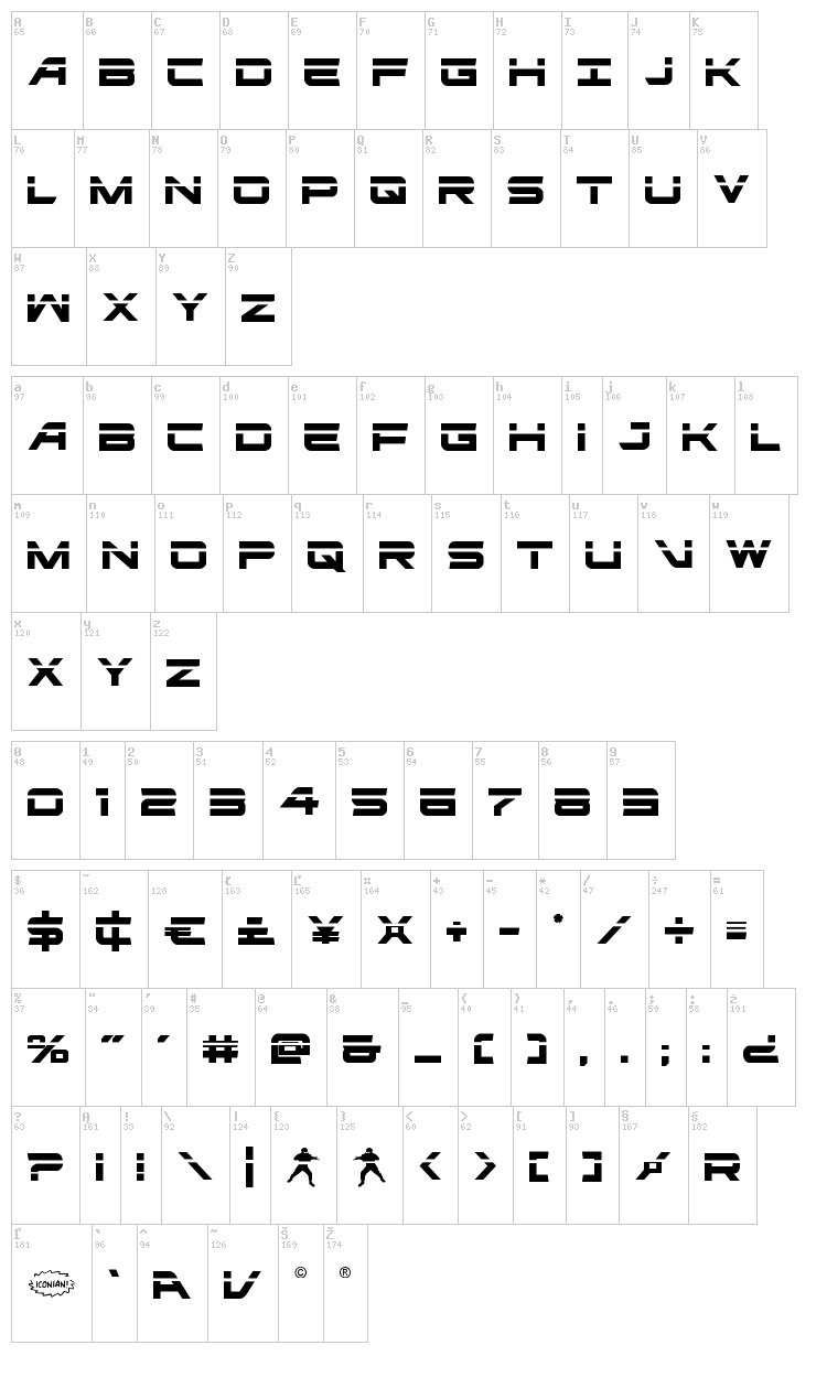 Ghost Clan font map
