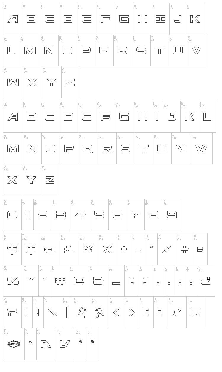 Ghost Clan font map
