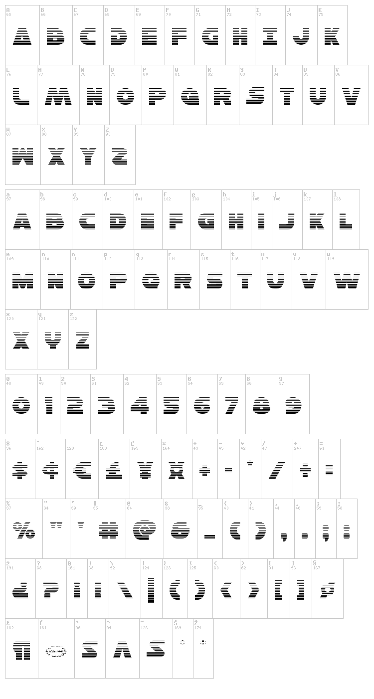 Han Solo font map