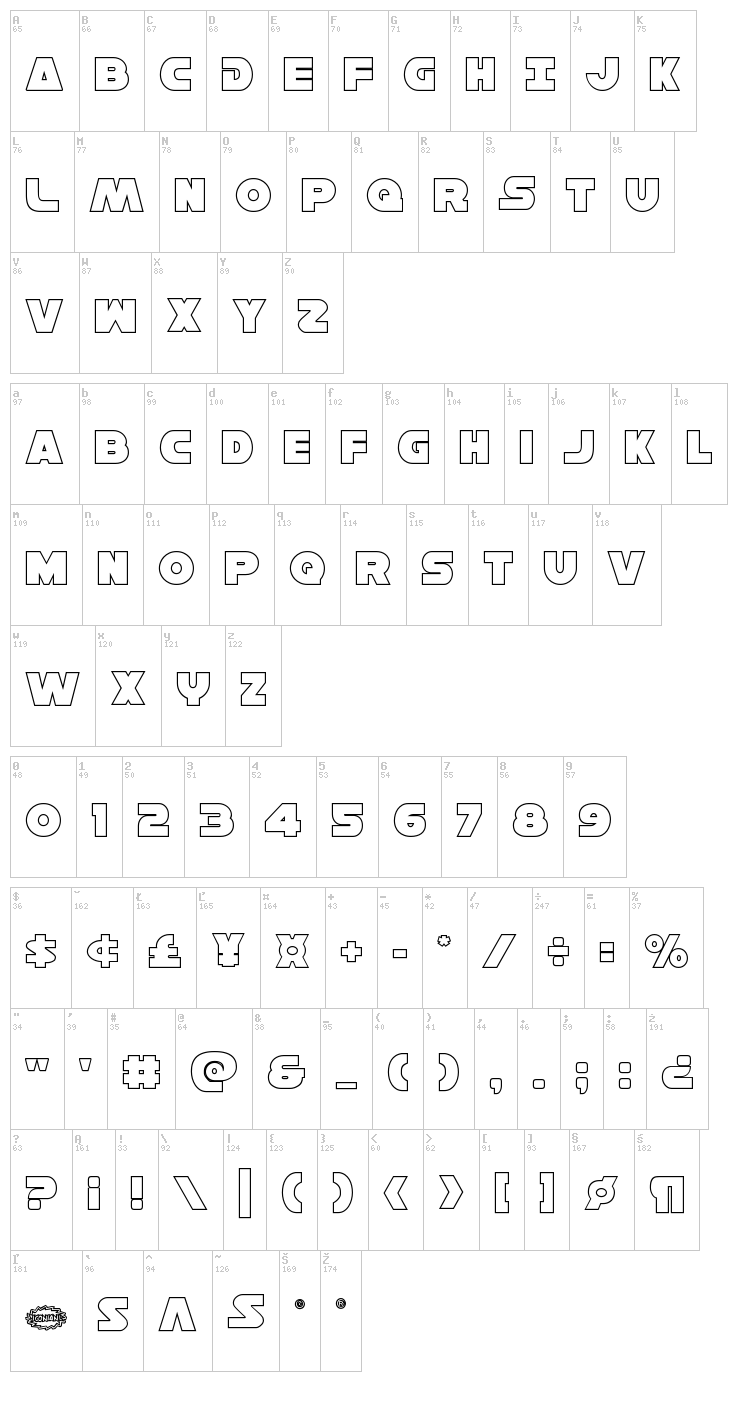 Han Solo font map