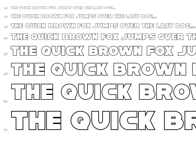 Han Solo font waterfall