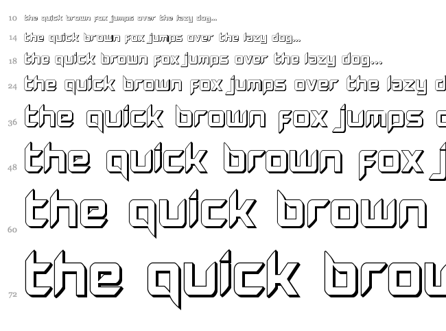 Hollow Point font waterfall