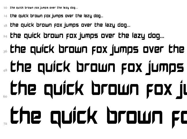 Hollow Point font waterfall