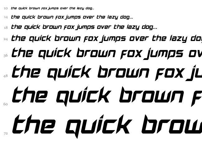 Hollow Point font waterfall