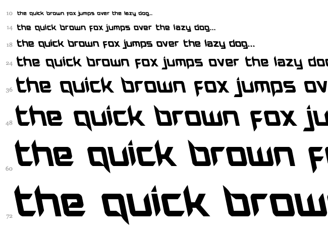 Hollow Point font waterfall