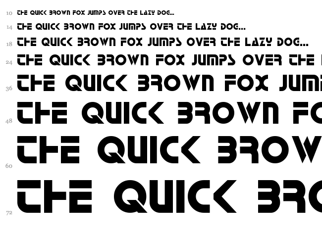 Horizon font waterfall
