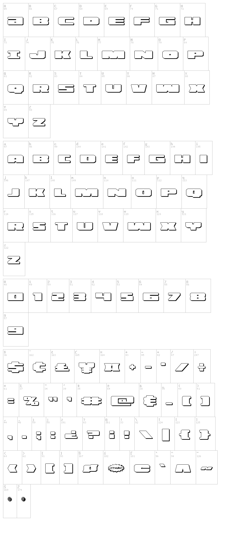 Illumino font map