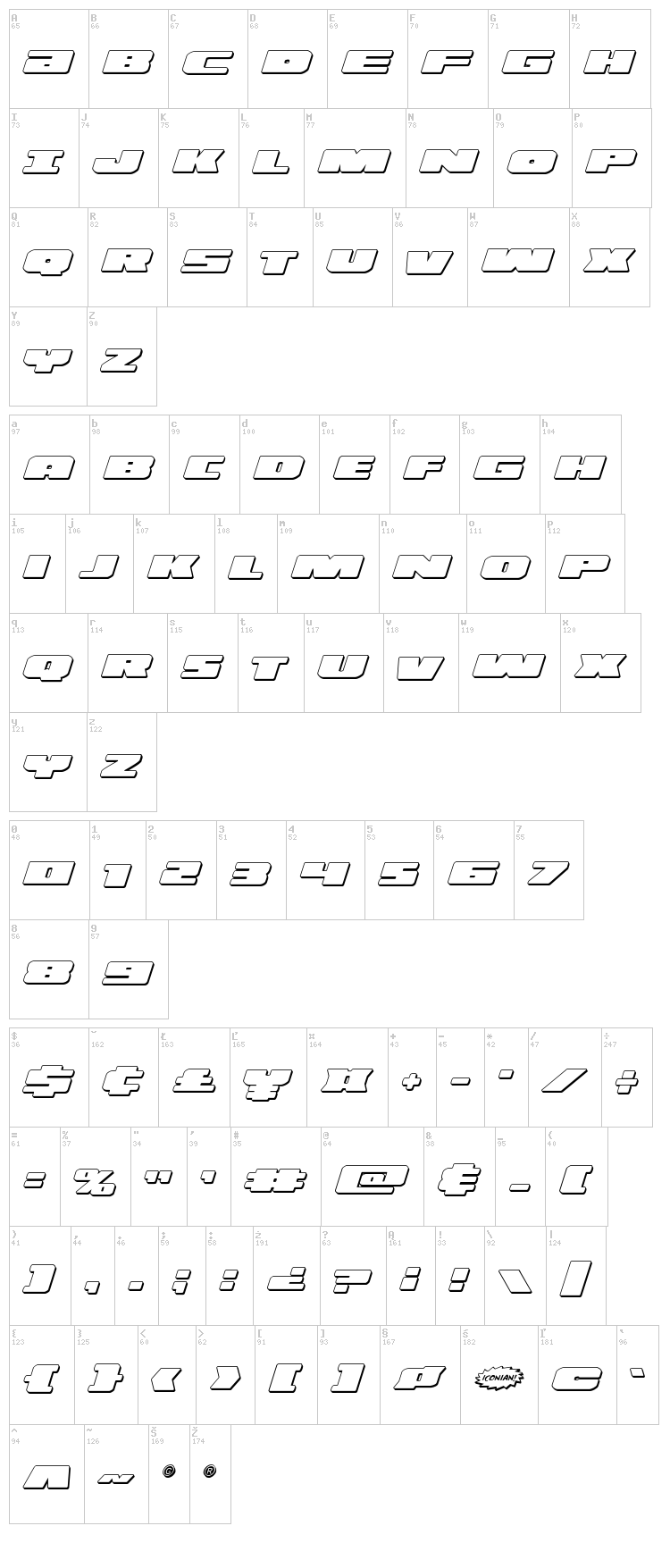 Illumino font map