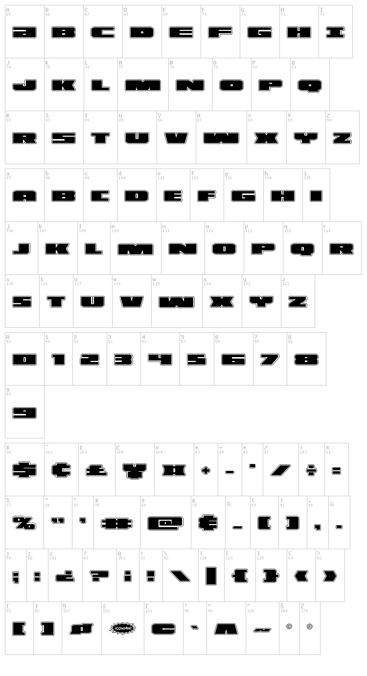 Illumino font map
