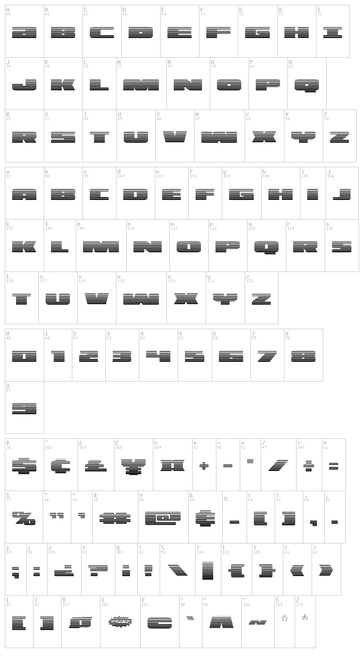 Illumino font map